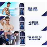 Nivea Men Anti Perspirant Roll On, Fresh Active Long-lasting Freshness Ocean Extracts, 48 Hour Protection, 1.7 Ounce (Pack of 3)