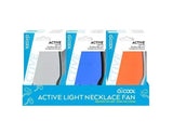 O2COOL Active Light Necklace Fan with LED Light, Lanyard, For Personal Cooling And Safety, Random Color