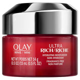 Olay Regenerist Ultra Rich Face Moisturizer, Fragrance-Free, Trial Size, 0.5 oz-2pack