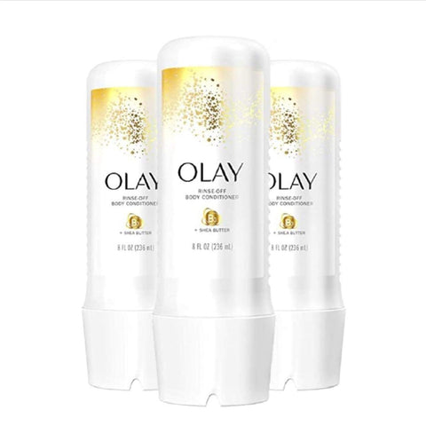 Olay In-Shower Rinse-Off Body Conditioner for Dry Skin with B3 and Shea Butter for Lasting Hydration, 8 Fl Oz (Pack of 3)