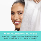 Real Techniques Real Clean XL Hydrating Facial Wipes, Infused With Hyaluronic Acid, Dual-Usage Cleansing Wipes Repair Skin & Gently Remove Makeup, Fragrance Free-2 Pack