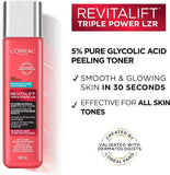 L'Oreal Paris Revitalift 5% Pure Glycolic Acid Peeling Toner with Aloe Vera, Alcohol Free, Fragrance Free 6 fl oz(2 pack)