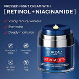 L'Oreal Paris Revitalift Pressed Night Cream with Retinol and Niacinamide, 1.7 oz
