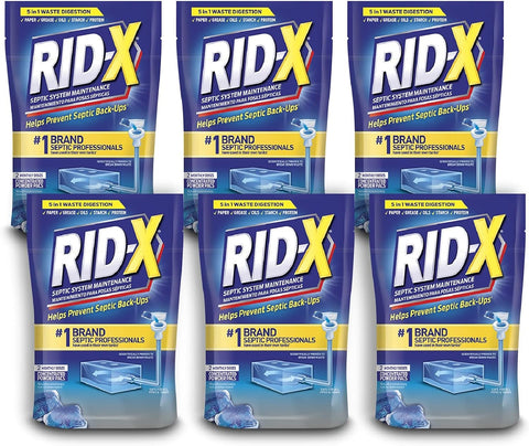 Rid-X Septic Treatment, 12 Month Supply of Septi-Packs, 2.1 Oz each (Pack of 6)