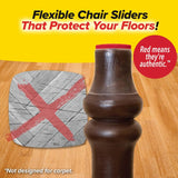 Ruby Sliders As Seen On TV - Red Means They’re Authentic - Premium Chair Covers Protect Hardwood & Tile Floors from Scratching - Fits Most Furniture Leg Sizes & Shapes - 16 Pack