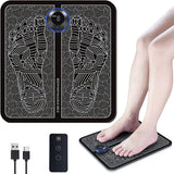 EMS Foot Massager Mat, Foldable Feet Stimulator Reflexology Massage Mat with Remote, 8 Modes & 19 Levels, BONUS Foot File
