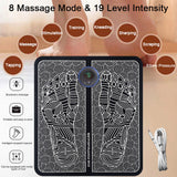 EMS Foot Massager Mat, Foldable Feet Stimulator Reflexology Massage Mat with Remote, 8 Modes & 19 Levels, BONUS Foot File