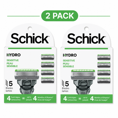 Schick Hydro 5 Sense Sensitive Skin Razor Refills for Men, 4 Count-2pack