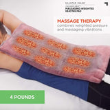 Calming Heat Massaging Weighted Heating Pad by Sharper Image- Electric Heating Pad with Massaging Vibrations, Auto-Off,12 Settings- 3 Heat, 9 Massage- 27 Relaxing Combinations, 12” x 24”, 4 lbs