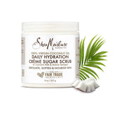 SheaMoisture Daily Hydration Crème Sugar Scrub Care for Dry Skin 100% Virgin Coconut Oil Acacia Senegal Exfoliating Scrub-8 Oz