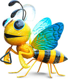 Bumble Bee Decoration - Metal Yard Art - Fun Outdoor Fall Decoration - Metal Honey Bee Garden Statue - Whimsical Garden Decor.
