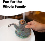 Kikkerland Reusable Sloth Scrub Sponge-Set of 3