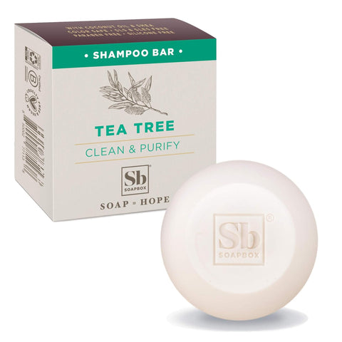 Soapbox Tea Tree Shampoo Bar, Natural, Eco Friendly Bar Shampoo for Dry Scalp -2pack