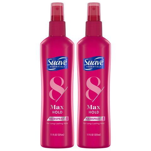 Suave Hairspray, Max Hold 8 – Non-Aerosol Hair Spray, Extra Hold, Anti-Frizz Hair Products, Scented, 11 Oz (Pack of 2)