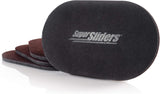 Super Sliders 5 3/4" x 9 1/2" Oval Reusable Furniture Sliders for Hard Surfaces - Effortless Moving and Surface Protection, Brown (8 Pack)