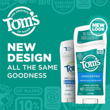 Tom's of Maine Long-Lasting Aluminum-Free Natural Deodorant for Women, Unscented, 2.25 oz. 3-Pack