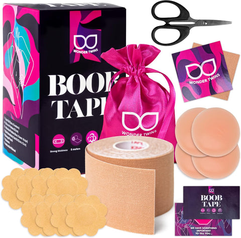 WonderTwins Breast Lift Tape - Waterproof & Sweat-proof Adhesive Boob Tape