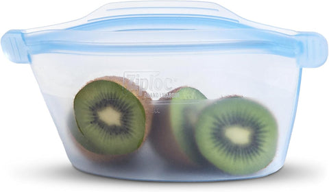 Ziploc Endurables Small Container, 2 Cups, Reusable Silicone Bags and Food Storage Meal Prep Containers-2pack