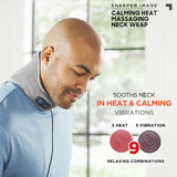 Sharper Image Calming Heat Massaging Neck Wrap, Grey
