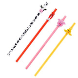 12pcs Kikkerland Farm Animals, Cow, Pig, Horse, Biodegradable Paper Straws