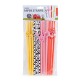 12pcs Kikkerland Farm Animals, Cow, Pig, Horse, Biodegradable Paper Straws