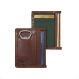 BAEKGAARD Wallet ID Card Case with Bottle Opener, Canvas with Leather Trim