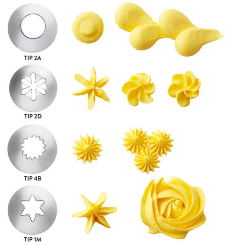 Wilton 4 Tips and 8 Bags Cupcake Frosting Cake Cookie Decorating Set
