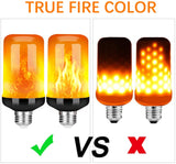 (2 Pack) LED Flame Light Bulb, 4 Modes Fire Light Bulb with Gravity Sensor Flickering Fire, E26/E27 Base