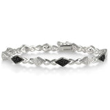 1/4CTW Black and White Diamond Bracelet in Sterling Silver