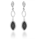 2 Pairs of Diamond Dangle Earrings -Black and White Diamonds