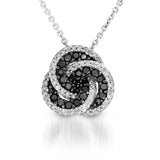 1/3CTW Black and White Diamond Swirl Pendant