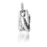 1/3CTW Black and White Diamond Swirl Pendant