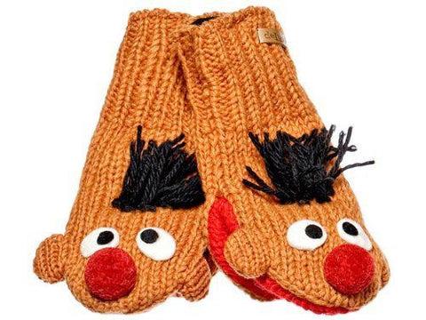 Knitwits Kids Sesame Street Knit Wool Mittens - Ernie