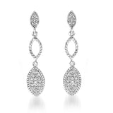 2 Pairs of Diamond Dangle Earrings -Black and White Diamonds