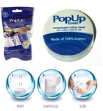 (3 PACK) PopUp Biodegradable Compressed Cotton Reusable Washable Towel 12"x22"
