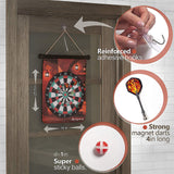 Magnetic Dart Board for Kids – Indoor and Outdoor– Double-Sided Scoreboard, 4 Dart Games, 12 Strong Magnetic Throwing Darts, 6 Dart Balls