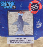Discovery Shark Week 2-in-1 Soft Absorbent Beach Blanket / Towel 22.5" x 55"