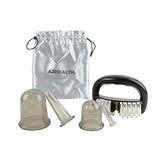 AZHEALTH Premium Facial and Body Anti Cellulite Vacuum Cup Set for Massage Treatment, 4 Sizes Cups & Anti Cellulite Brush