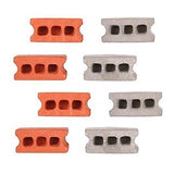 (Set of 8) Kikkerland MG78 Cinder Block Refrigerator Magnets, Multicolored