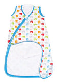 JJ Cole Wearable Blanket, Primary Elephant 100% Cotton, 0-6 Months