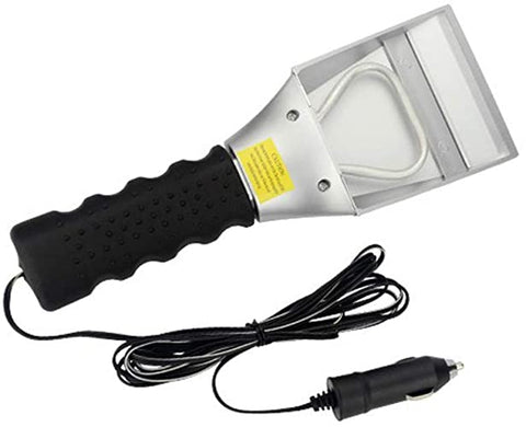 Electric Heated Auto Windshield Ice Scrapers with Squeegee for Cars, Truck or SUV - Powered by 12V Cigarette Socket