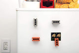 (Set of 8) Kikkerland MG78 Cinder Block Refrigerator Magnets, Multicolored