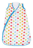 JJ Cole Wearable Blanket, Primary Elephant 100% Cotton, 0-6 Months
