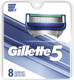 (8 Count) Gillette 5 Razor Blade Refill Cartridges for Men