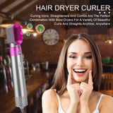 5-in-1 Hair Dryer Brush, Negative Ionic Blow Dryer & Volumizer Styler, Hot Air Brush & Curling Iron