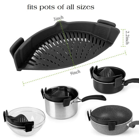 Silicone Pot Strainer Black