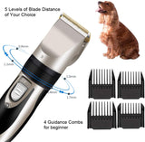 Rechargeable Low Noise Dog Clippers Electric Pet Clippers with Comb Guides, Scissors, Nail Kits for Dogs and Cats & Other