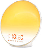 Wake Up Light Sunrise Alarm Clock with Sunrise Simulation, Dual Alarms, FM Radio, Snooze, Nightlight, Daylight, 7 Colors, 7 Natural Sounds