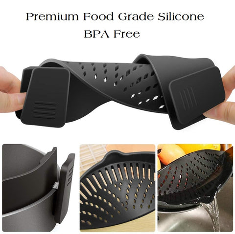 Silicone Clip On Strainer for Pots and Pans