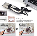 Rechargeable Low Noise Dog Clippers Electric Pet Clippers with Comb Guides, Scissors, Nail Kits for Dogs and Cats & Other